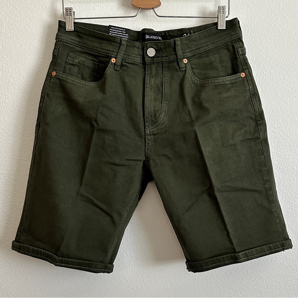 Blank NYC Olive Green Men’s Denim Wooster Slim Fit Shorts Size 31 - Picture 10 of 10